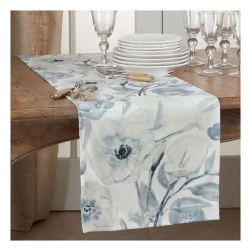 Saro Trading Co. Watercolor Floral Table Runner