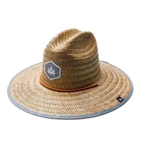 Hemlock Hat Co Printed Brim Straw Sun Hat