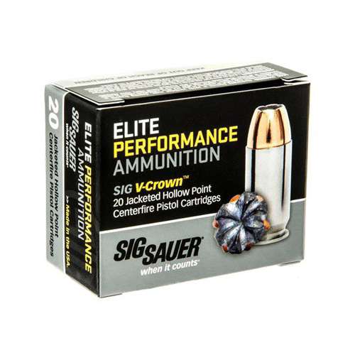 Sig Sauer Elite Performance V-Crown Pistol Ammunition 20 Round Box