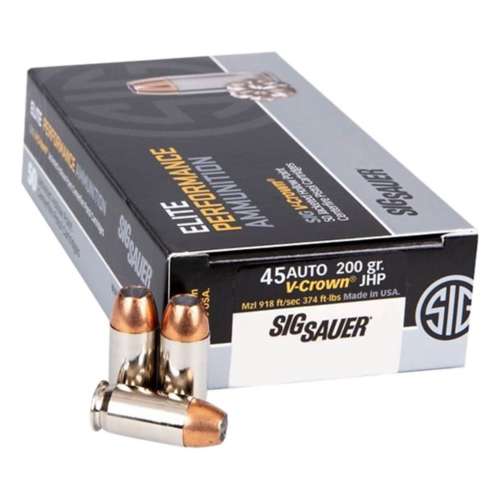 Sig Sauer Elite Performance V-Crown JHP Pistol Ammunition 50 Round