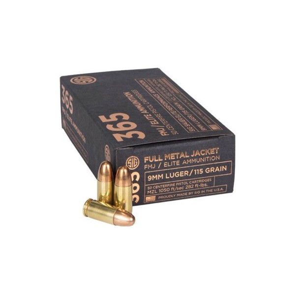 Sig Sauer 365 Elite Performance FMJ Pistol Ammunition 50 Round Box product image