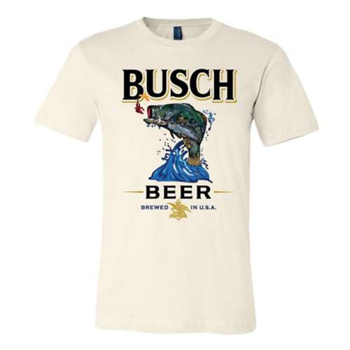 adult Brew City Busch Jumping Fish T-Shirt XLarge Natural