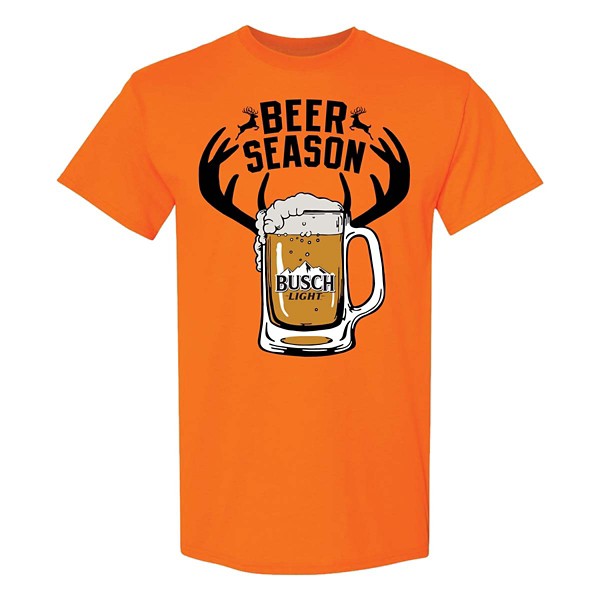 Men's Brew City Busch Light Beer Season T-Shirt Small Orange