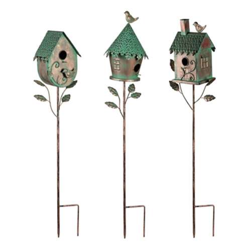 Evergreen Enterprise 36" Birdhouse Green Patina Finished Garden Stake (Style May Vary)