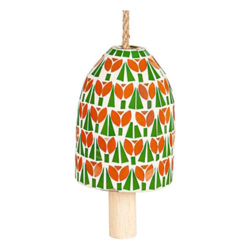 Evergreen Enterprise Tulip Greens Mosaic Glass Bell Chime (Color May Vary)