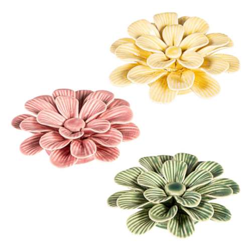 Evergreen Enterprise 5" Ceramic Flower Shape Tabletop Decor (Color May Vary)