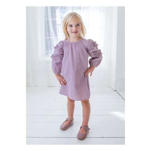 Toddler Girls' Mabel + Honey Gauze Long Sleeve Babydoll Dress