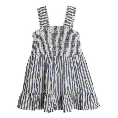 Girls' Mabel + Honey Striped Island Breeze Square Neck Dress