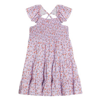 Toddler Girls' Mabel + Honey Picnic Florals Square Neck Babydoll Cover dress