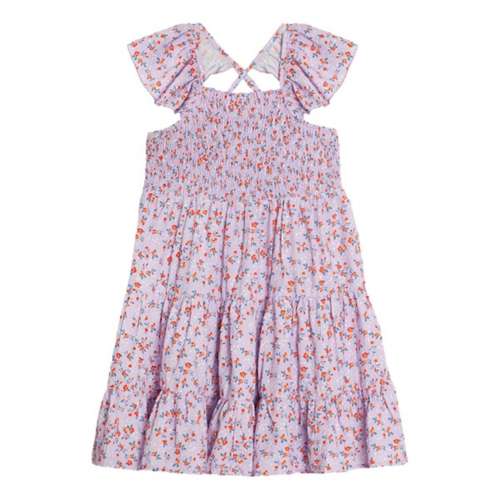 Girls' Mabel + Honey Picnic Florals Square Neck Babydoll Dress