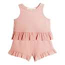 Girls' Mabel + Honey Pink Petals Tank Top and Jaqueta shorts Set