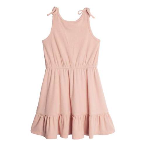 Girls' Drape Belt Dress Pink Petals  Babydoll Dress