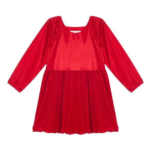 Girls' Isobella and Chloe Merry 'n Bright Pleated Long Sleeve Babydoll Dress - Primary Image