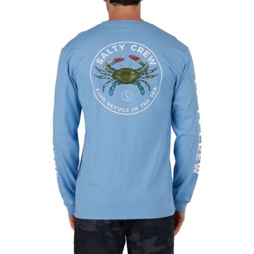Men's Salty Crew Blue Crabber Premium Long Sleeve T-Shirt
