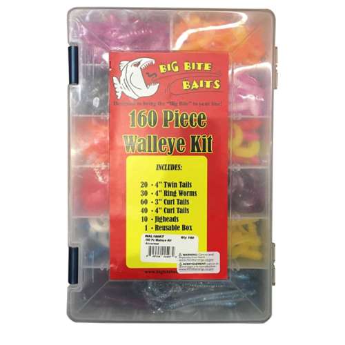 Big Bite Baits Walleye Plastics Kit 160 pc