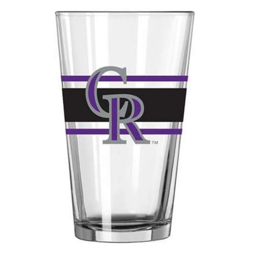 Logo Brands Colorado Rockies 16oz Stripe Pint Glass