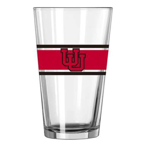 Logo Brands Utah Utes 16oz Stripe Pint Glass