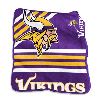Logo Brands Minnesota Vikings Raschel Throw Blanket