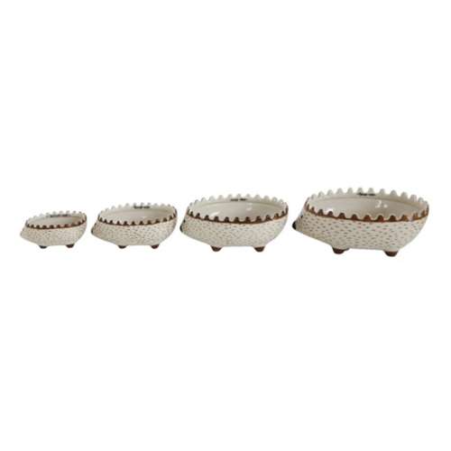 Creative Co-Op Hand-Painted Hedgehog Measuring Cups (Set of 4)