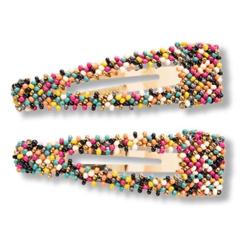 INK + ALLOY Violet Confetti Beaded Snap Hair Clip