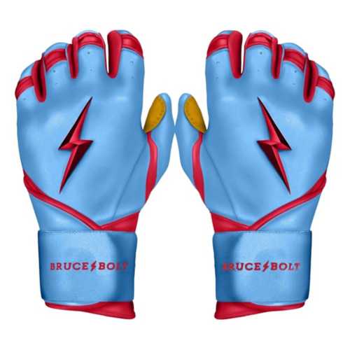 Bruce Bolt Premium Pro Bader Series Long Cuff Baseball Batting Gloves ...