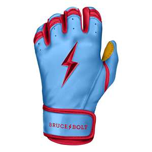 Bruce Bolt Chrome Series Short Cuff Maroon Batting Glove - Maroon XLarge