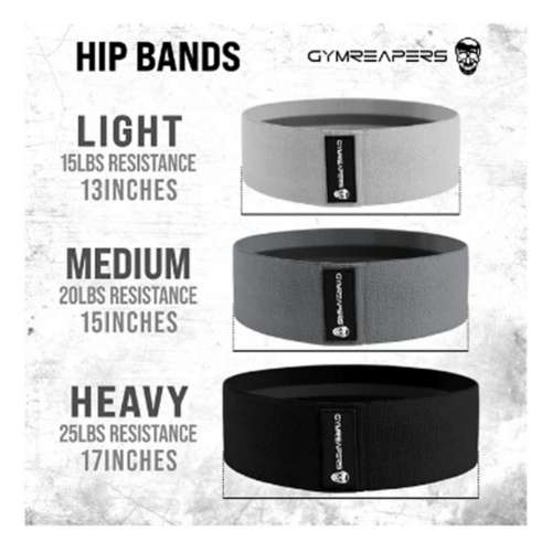 GYMREAPERS 3-Pack Hip Bands