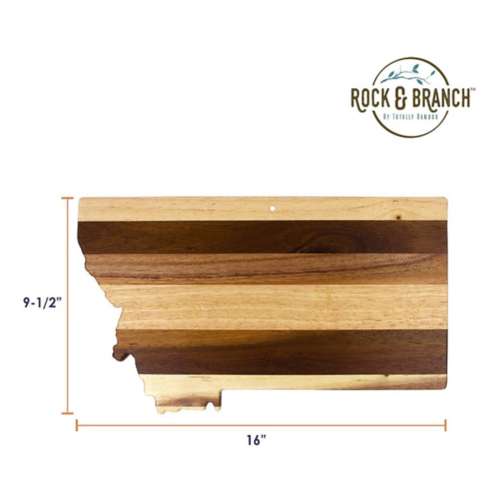 Totally Bamboo Rock and Branch Shiplap Montana Shaped Cuding Board