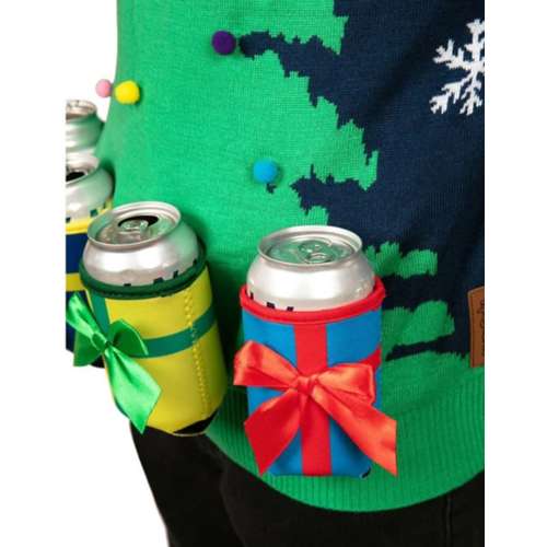 Adult Tipsy Elves Christmas Tree with Beer Holsters Ugly Christmas Buddy pullover Sweater