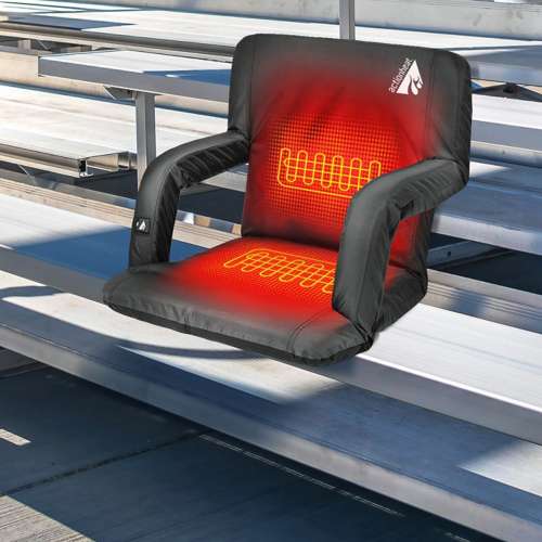 Portable Foldable Heated Chair Cushion Outdoor Camping Heated Seat Pad  Winter Adjustable Warm Heating Seat Fishing Stadium Seat