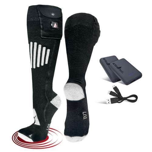 Adult ActionHeat Cotton 5V Battery Heated Knee High Socks