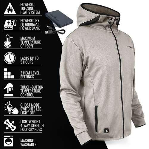 Men's ActionHeat Battery Slim Fit Heated Hooded Fleece Jacket