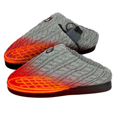 Adult ActionHeat 5V Cable Knit Heated Slippers