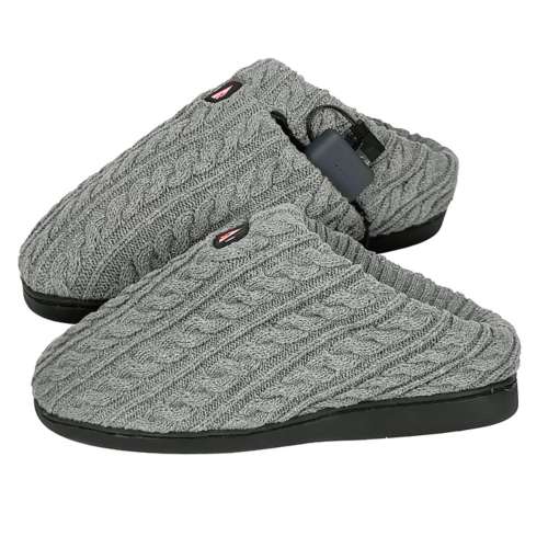 Adult ActionHeat 5V Cable Knit Heated Slippers