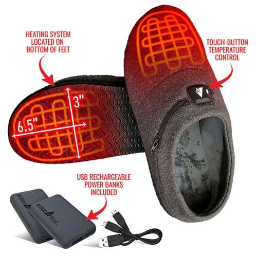 Adult ActionHeat 5V Battery Heated Slippers