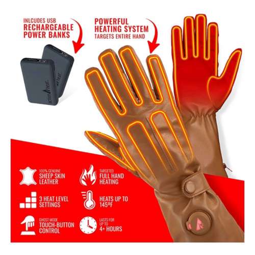Men's ActionHeat 5V Battery Heated Leather Dress Gloves
