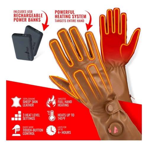 Women's ActionHeat 5V Battery Heated Leather Dress Gloves