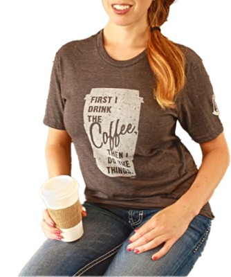 Adult Mason Jar Label Coffee Things T-Shirt