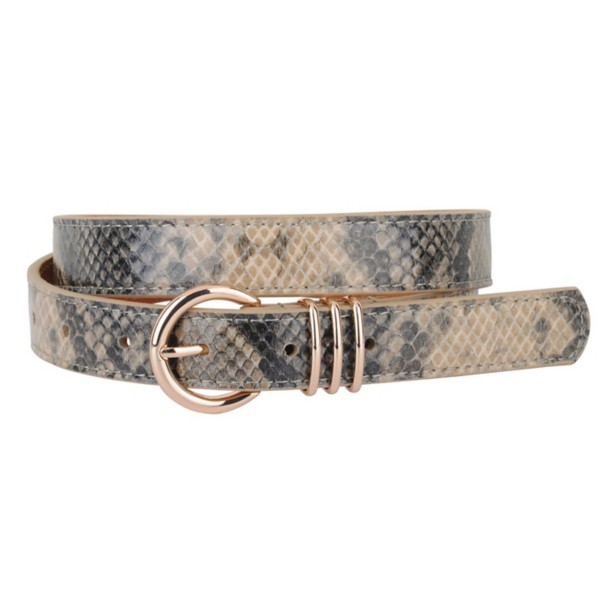 Women's Most Wanted Skinny Snake Print Leather With Triple Holder Belt product image