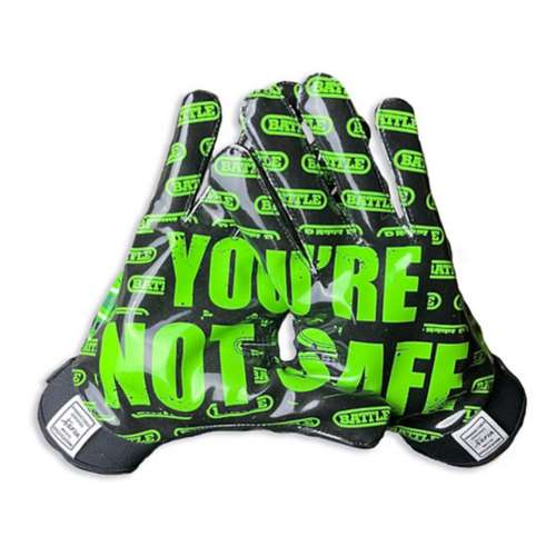 Youth Battle Sports "Nightmare You're Not Safe" Cloaked Receiver Football Gloves