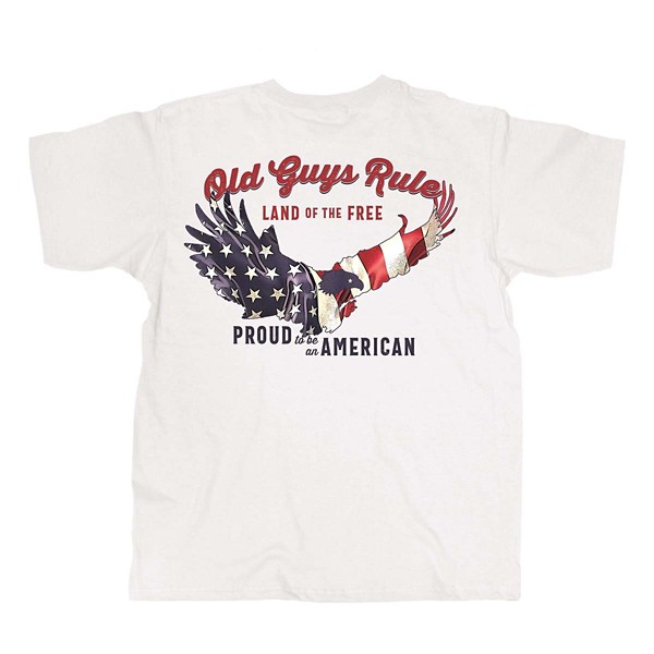 Men's Old Guys Rule American Eagle T-Shirt 2XLarge White