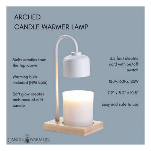 Candle Warmers White & Wood Arched Candle Warmer Lamp