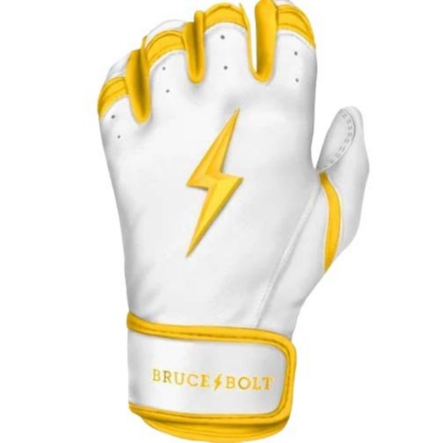 Adult Bruce Bolt Chrome Series Short Cuff Baseball Batting Gloves