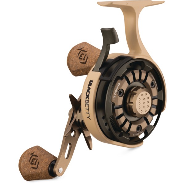 13 FISHING FreeFall Trick Shop Right Hand Inline Ice Fishing Reel Tan