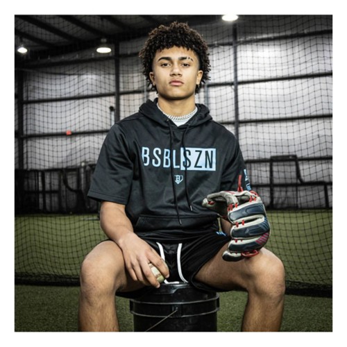 Men's Baseball Lifestyle 101 BSBL-SZN Sleeve Hoodie V2 Mock Neck Sweatshirt - Primary Image