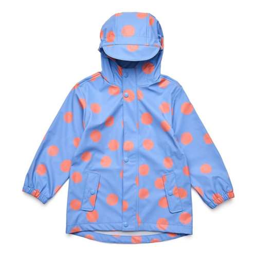 Kids' Snapper Rock Cornflower Polka Dot Recycled Rain Jacket