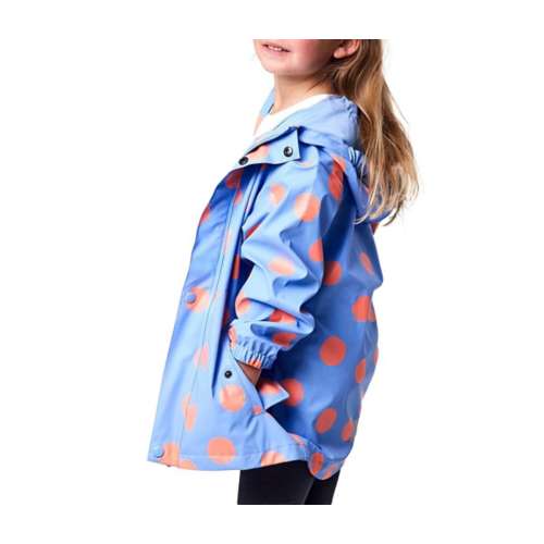 Kids' Snapper Rock Cornflower Polka Dot Recycled Rain Jacket