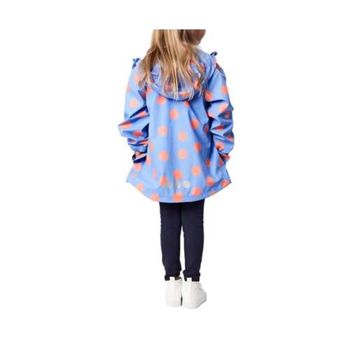 Kids' Snapper Rock Cornflower Polka Dot Recycled Rain Jacket