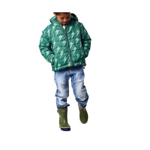 Kids' Snapper Rock Native Bolt 2 in 1 Hooded Mid Puffer sleeve jacket