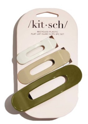 Kitsch 3 Pack Plastic Flat Lay Hair Clip